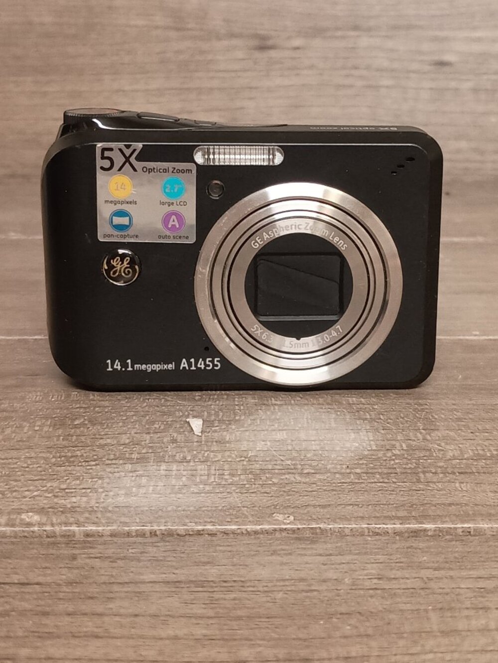 GE A1455 Digital Camera 14.2 Megapixel 5.0 Zoom Black Tested Working